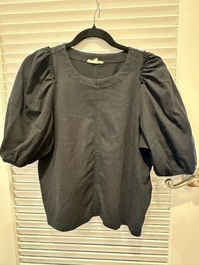 Madewell Black Puff-Sleeve Blouse